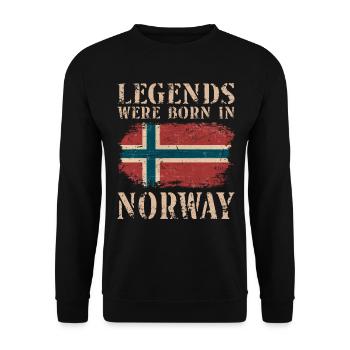 Vintage Design Drapeau norvégien Norvège - Sweat-shirt Unisexe - noir - Devant - Alina (178cm) & Michal (187cm)