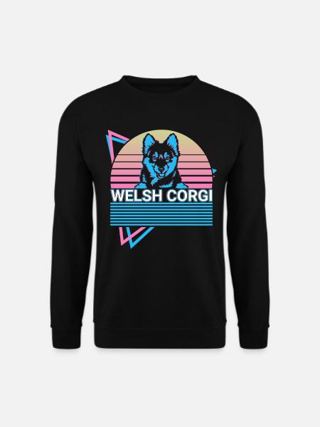 Welsh Corgi Retro - Unisex Pullover - Schwarz