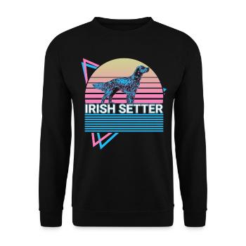 Irish Setter Retro - Unisex Pullover - Schwarz - Vorne - Alina (178cm) & Michal (187cm)