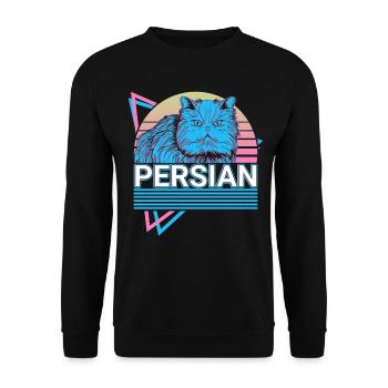Perserkatze Retro - Unisex Pullover - Schwarz - Vorne - Alina (178cm) & Michal (187cm)