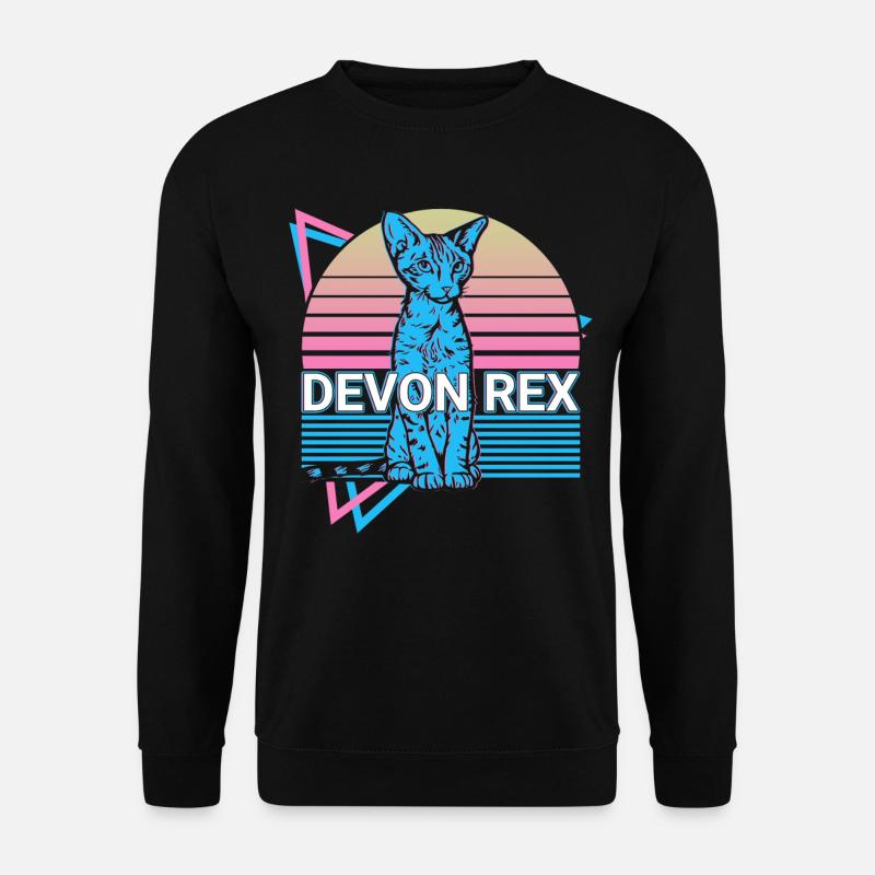 Devon Rex Cat Retro - Unisex Sweatshirt - black
