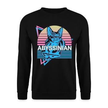 Abyssinian Cat Retro - Unisex Sweatshirt - black - Front - Alina (178cm) & Michal (187cm)