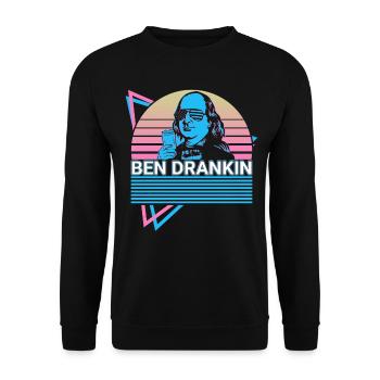 Ben Drankin Funny Benjamin Franklin July 4 - Unisex Sweatshirt - black - Front - Alina (178cm) & Michal (187cm)