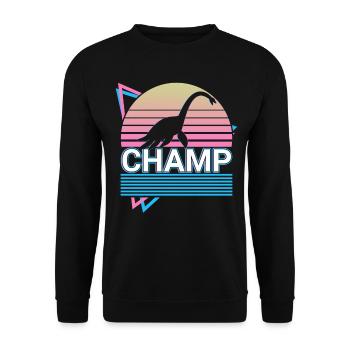 Champ Cryptid Cryptozoology Retro - Unisex Sweatshirt - black - Front - Alina (178cm) & Michal (187cm)
