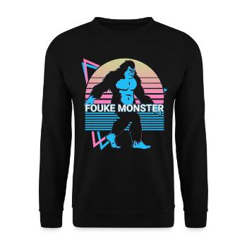 Fouke Monster Cryptozoology Retro - Unisex Sweatshirt - black - Front - Alina (178cm) & Michal (187cm)