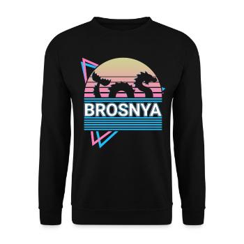 Brosnya Cryptozoology Retro - Unisex Sweatshirt - black - Front - Alina (178cm) & Michal (187cm)