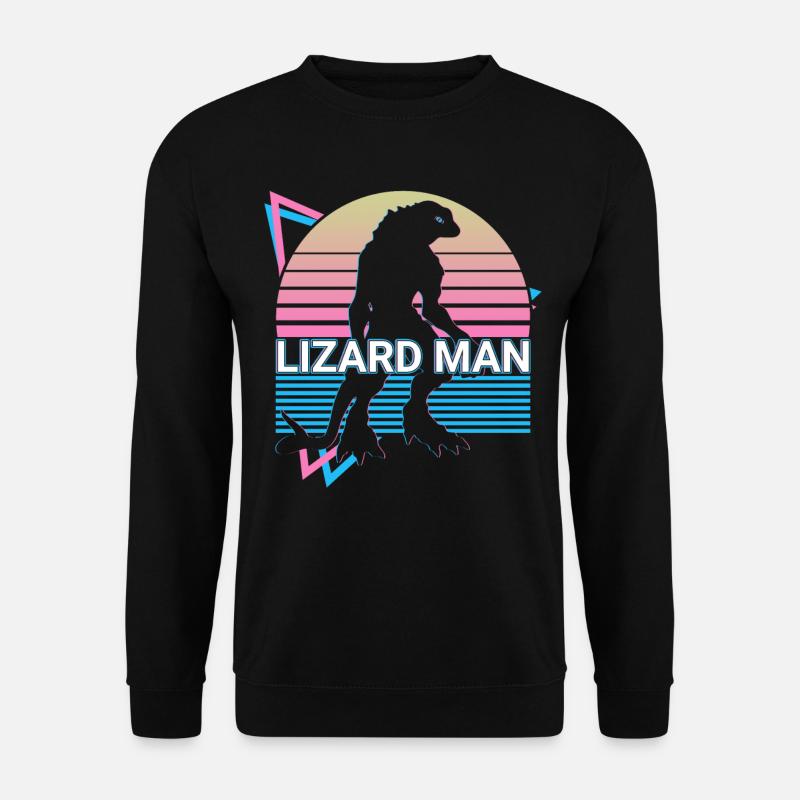 Lizard Man Cryptids Cryptozoology Retro - Unisex Sweatshirt - black