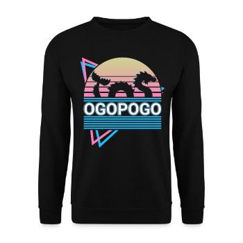 Ogopogo Kryptide Kryptozoologie Retro - Unisex Pullover - Schwarz - Vorne - Alina (178cm) & Michal (187cm)