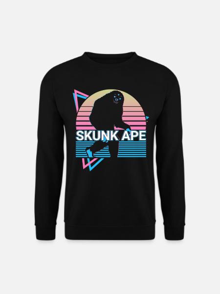 Skunk Monkey Cryptid Cryptozoology Retro - Unisex Sweatshirt - black
