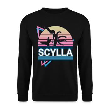 Scylla Skylla Altgriechische Mythologie Retro - Unisex Pullover - Schwarz - Vorne - Alina (178cm) & Michal (187cm)