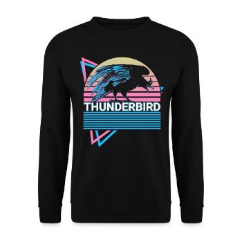 Thunderbird Cryptid Cryptozoology Retro - Unisex Sweatshirt - black - Front - Alina (178cm) & Michal (187cm)
