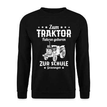 Né pour conduire un tracteur humour cadeau - Sweat-shirt Unisexe - noir - Devant - Alina (178cm) & Michal (187cm)