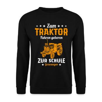 Né pour conduire un tracteur humour cadeau - Sweat-shirt Unisexe - noir - Devant - Alina (178cm) & Michal (187cm)