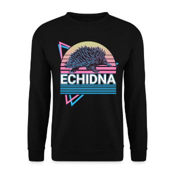Echidna Retro - Unisex Sweatshirt - black - Front - Alina (178cm) & Michal (187cm)