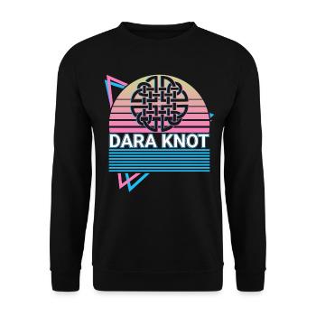 Dara Keltischer Knoten Dara Knoten Keltisches Symb - Unisex Pullover - Schwarz - Vorne - Alina (178cm) & Michal (187cm)