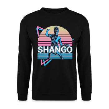 Shango Chango Orisha Afrikanische Gottheit Yoruba - Unisex Pullover - Schwarz - Vorne - Alina (178cm) & Michal (187cm)