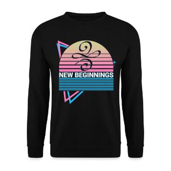 Nouveau Départ Symbole Celtique Rétro - Sweat-shirt Unisexe - noir - Devant - Alina (178cm) & Michal (187cm)