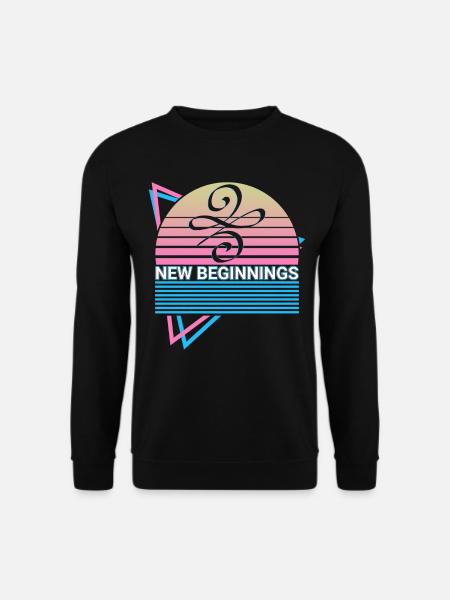 New Beginnings Celtic Symbol Retro - Unisex Sweatshirt - black