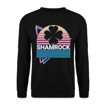 Cloverleaf Leaf St. Patrick Irish Shamrock Ret - Unisex Sweatshirt - black - Front - Alina (178cm) & Michal (187cm)