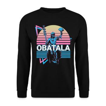 Obatala Orisha African Deity Yoruba Religi - Unisex Sweatshirt - black - Front - Alina (178cm) & Michal (187cm)