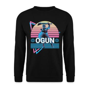 Ogun Orisha African Deity Yoruba Religion - Unisex Sweatshirt - black - Front - Alina (178cm) & Michal (187cm)