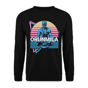 Orunmila Orisha Divinité africaine Yoruba Relig - Sweat-shirt Unisexe - noir - Devant - Alina (178cm) & Michal (187cm)