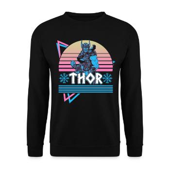 Thor Nordischer Gott Asgard Nordische Mythologie R - Unisex Pullover - Schwarz - Vorne - Alina (178cm) & Michal (187cm)