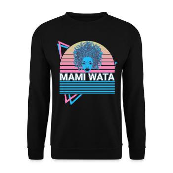 Mami Wata La Sirene Water Spirit Ancien - Sweat-shirt Unisexe - noir - Devant - Alina (178cm) & Michal (187cm)