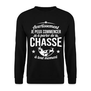 Je Peux Commencer À Parler De Chasse À Tout Moment - Sweat-shirt Unisexe - noir - Devant - Alina (178cm) & Michal (187cm)
