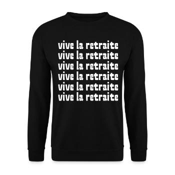 vive la retraite (6 lignes) - Sweat-shirt Unisexe - noir - Devant - Alina (178cm) & Michal (187cm)