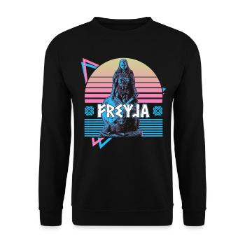 Freyja Freya Nordic Goddess Asgard Norse Mytus - Unisex Sweatshirt - black - Front - Alina (178cm) & Michal (187cm)