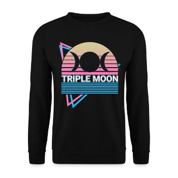 Triple Moon Triple Goddess Symbol Paganism - Unisex Sweatshirt - black - Front - Alina (178cm) & Michal (187cm)