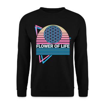 Flower of Life Symbol Sacred Geometry Heidentu - Unisex Sweatshirt - black - Front - Alina (178cm) & Michal (187cm)