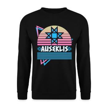 Auseklis Lettisch Symbol Antike Symbole Retro - Unisex Pullover - Schwarz - Vorne - Alina (178cm) & Michal (187cm)