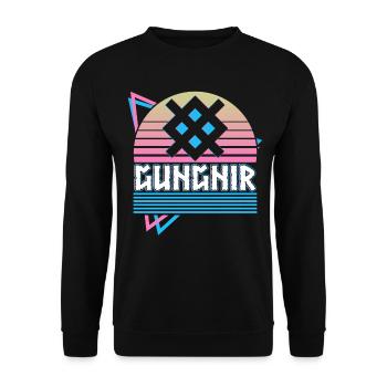 Gungnir Odin Lance du Dieu Symbole Nordique - Sweat-shirt Unisexe - noir - Devant - Alina (178cm) & Michal (187cm)