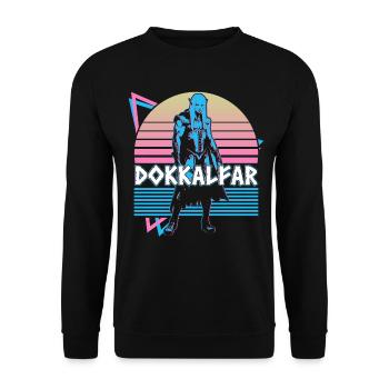 Dokkalfar Mythologie nordique Elfes noirs Rétro - Sweat-shirt Unisexe - noir - Devant - Alina (178cm) & Michal (187cm)