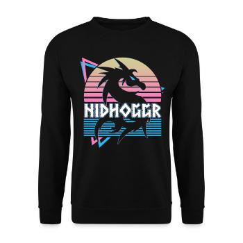 Nidhoggr Wikinger Nordischer Drache Nordische Myth - Unisex Pullover - Schwarz - Vorne - Alina (178cm) & Michal (187cm)