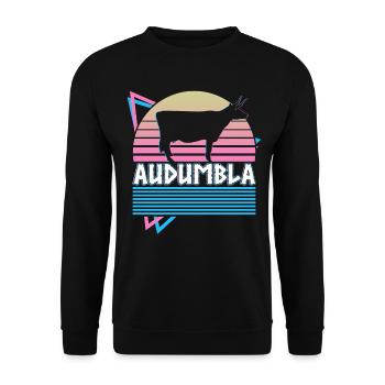 Audumbla Mythologie nordique Vache préhistorique Rétro - Sweat-shirt Unisexe - noir - Devant - Alina (178cm) & Michal (187cm)