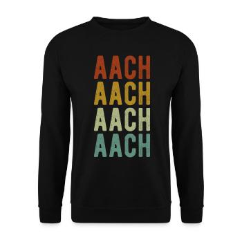 Aach Stadt Retro Vintage - Unisex Pullover - Schwarz - Vorne - Alina (178cm) & Michal (187cm)