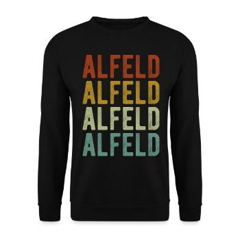Alfeld Stadt Retro Vintage - Unisex Pullover - Schwarz - Vorne - Alina (178cm) & Michal (187cm)