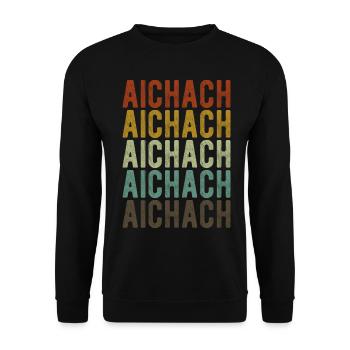 Aichach Stadt Retro Vintage - Unisex Pullover - Schwarz - Vorne - Alina (178cm) & Michal (187cm)