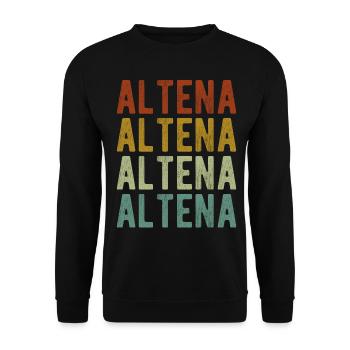 Altena Stadt Retro Vintage - Unisex Pullover - Schwarz - Vorne - Alina (178cm) & Michal (187cm)