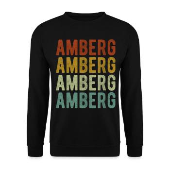 Amberg Stadt Retro Vintage - Unisex Pullover - Schwarz - Vorne - Alina (178cm) & Michal (187cm)