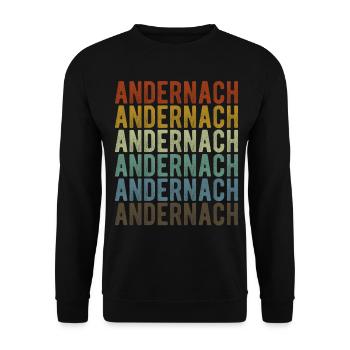 Andernach Stadt Retro Vintage - Unisex Pullover - Schwarz - Vorne - Alina (178cm) & Michal (187cm)