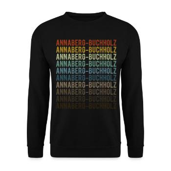 Annaberg-Buchholz Stadt Retro Vintage - Unisex Pullover - Schwarz - Vorne - Alina (178cm) & Michal (187cm)