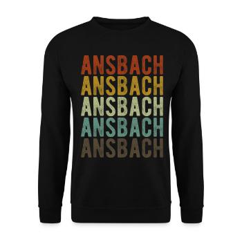 Ansbach Stadt Retro Vintage - Unisex Pullover - Schwarz - Vorne - Alina (178cm) & Michal (187cm)