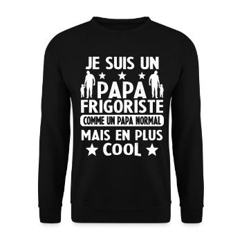 Je suis un Papa Frigoriste Comme un Papa normal - Sweat-shirt Unisexe - noir - Devant - Alina (178cm) & Michal (187cm)