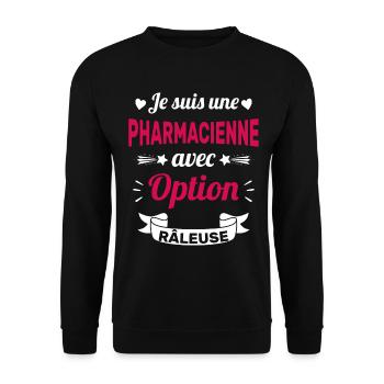 Je suis une pharmacienne avec option râleuse - Sweat-shirt Unisexe - noir - Devant - Alina (178cm) & Michal (187cm)
