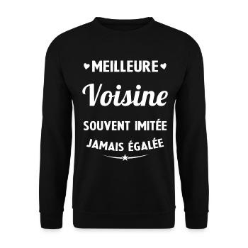Meilleure voisine souvent imitée jamais égalée - Sweat-shirt Unisexe - noir - Devant - Alina (178cm) & Michal (187cm)