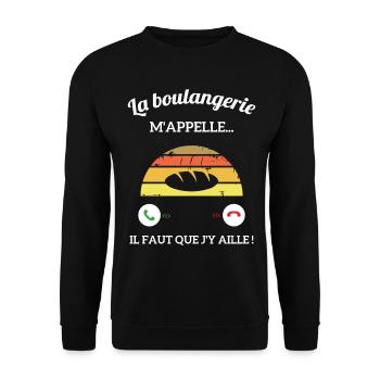 La Boulangerie m'appelle vintage Boulangère femme - Sweat-shirt Unisexe - noir - Devant - Alina (178cm) & Michal (187cm)